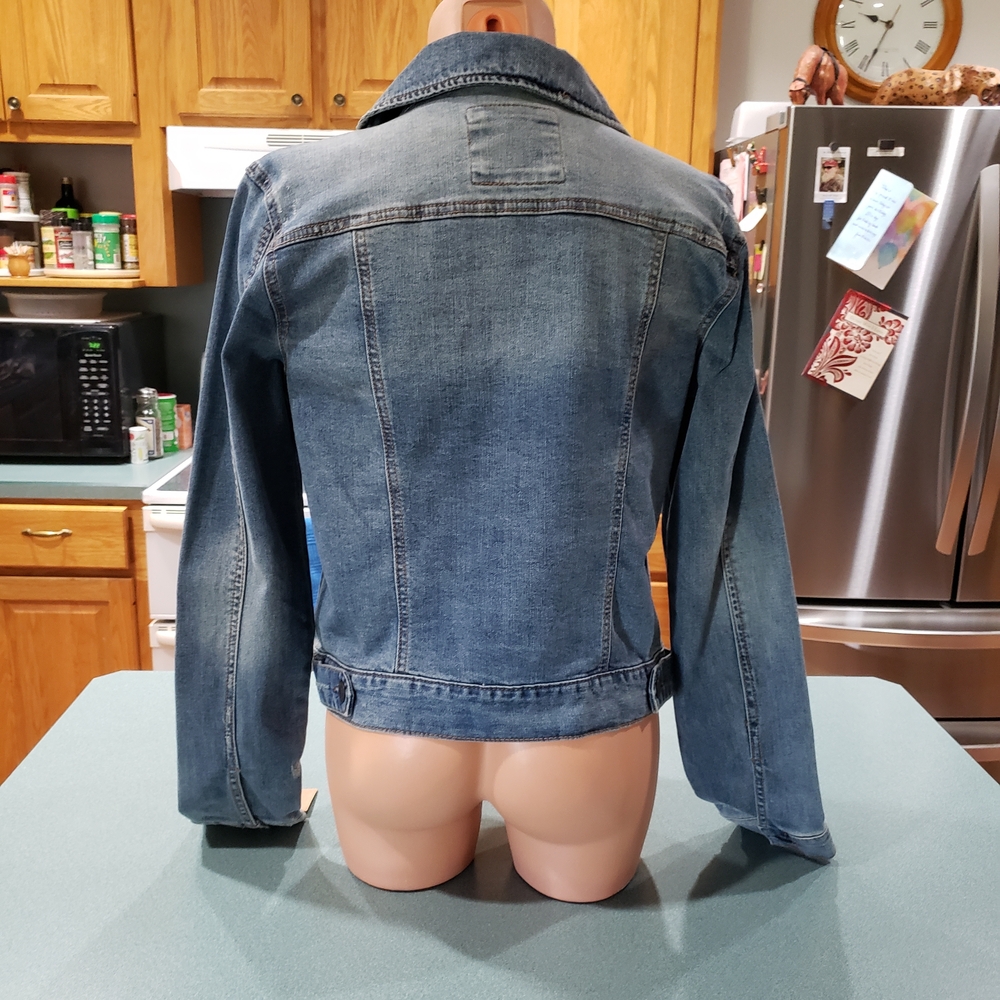 Mudd Denim Jacket with Red and White Embroidery - Picture 3 of 6